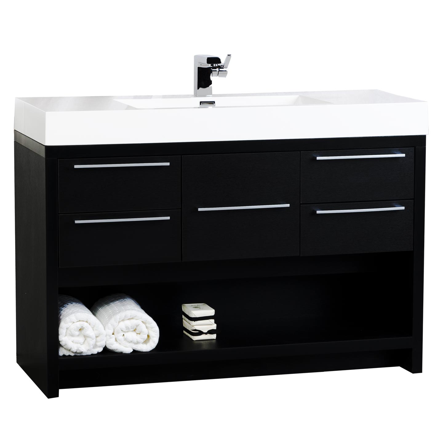 47quot; Modern Bathroom Vanity Set Black Finish TNL1200BK  Conceptbaths 