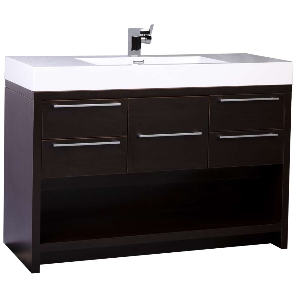 47\u0026quot; Modern Bathroom Vanity Set Espresso Finish TNL1200WG 