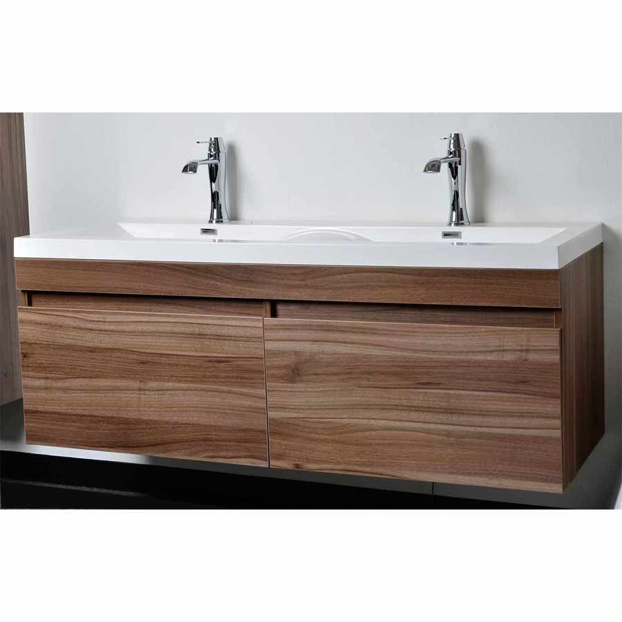 Modern Bathroom Vanity Set with Wavy Sinks in Walnut TN-A1440-WN ...