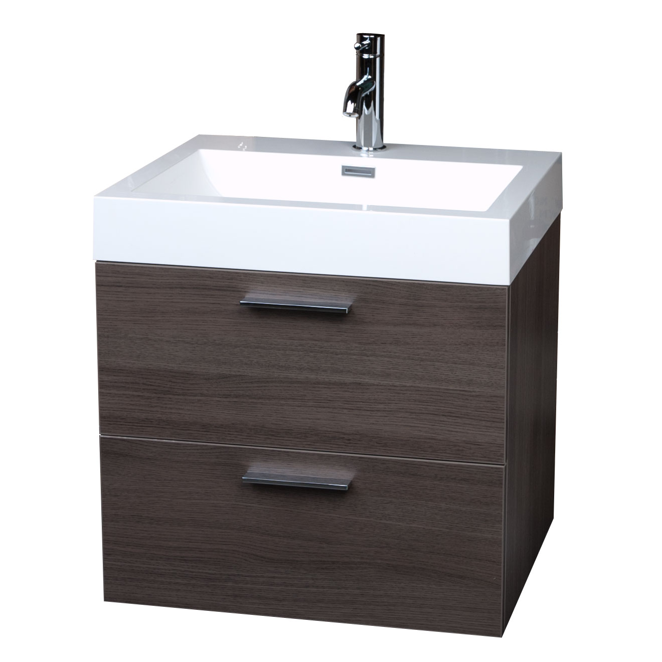 European Styled Single Bathroom Vanity Set in Grey Oak Free Shipping 