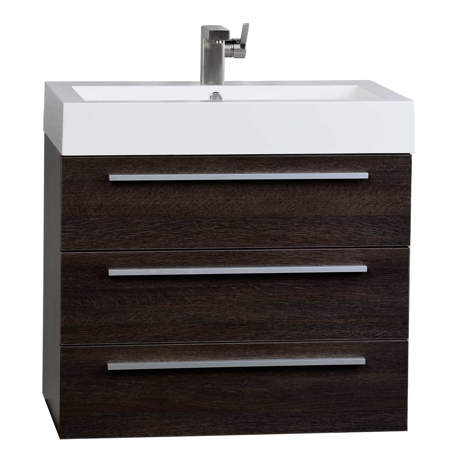 Modern 29.5 Inch WallMounted Single Bathroom Vanity Set in Alamo Oak