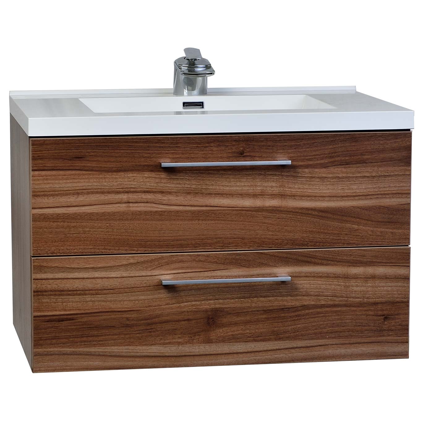 Buy 33.5 In. WallMount Contemporary Bathroom Vanity Set in Walnut TN 