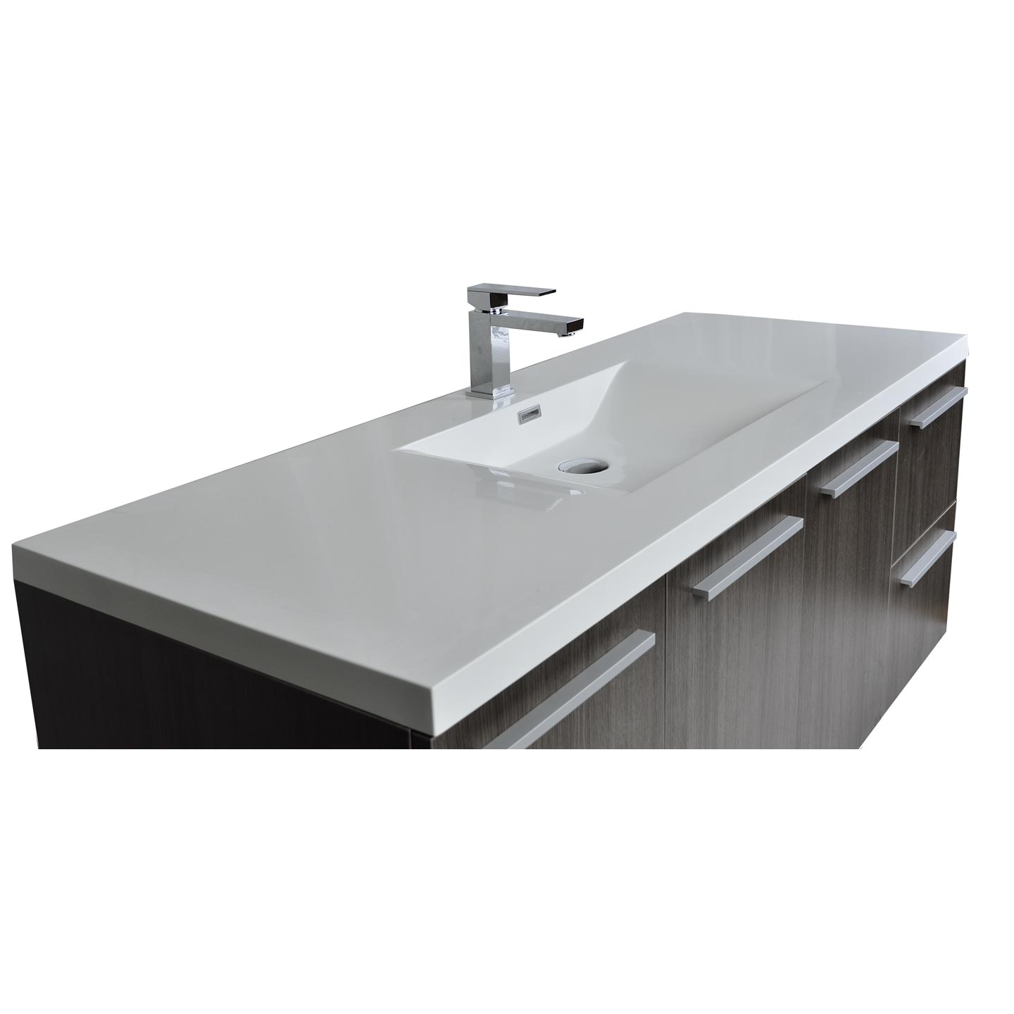 55 Bathroom Vanity Globorank 55 Inch Wall Mount Contemporary Bathroom Vanity Grey Oak Tn T1400
