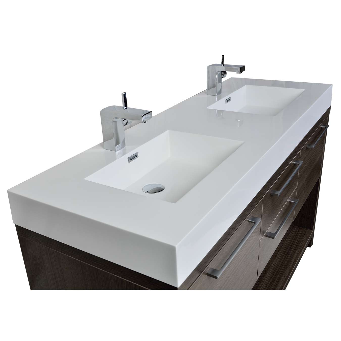 Buy Lodi 57 Inch Contemporary Doublesink Vanity in Grey Oak TNFA1440