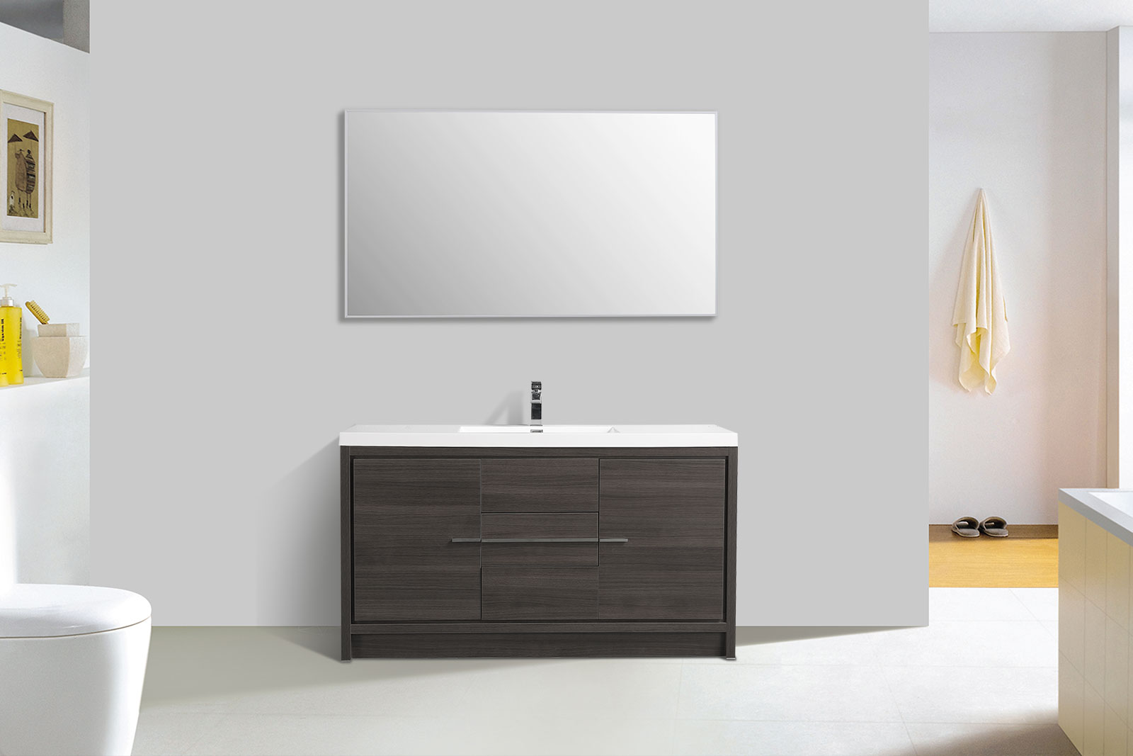Cbi Enna 59 Inch Single Modern Bathroom Vanity In Grey Oak Tn Cbi Enna 59 Inch Single Modern Bathroom Vanity In Grey Oak Tn La1500s Go