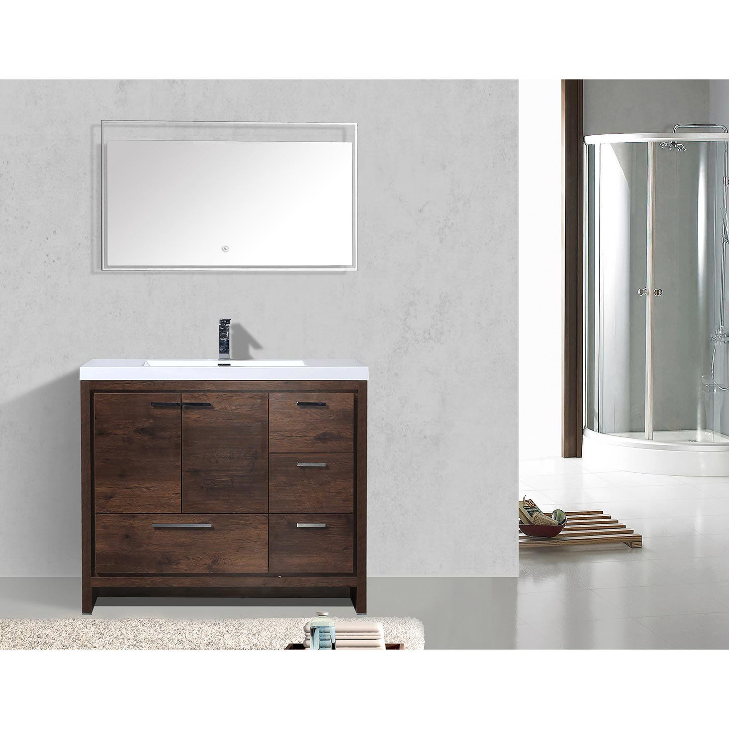 Cbi 42 Inch Rosewood Modern, Bathroom Vanity 42 Inch