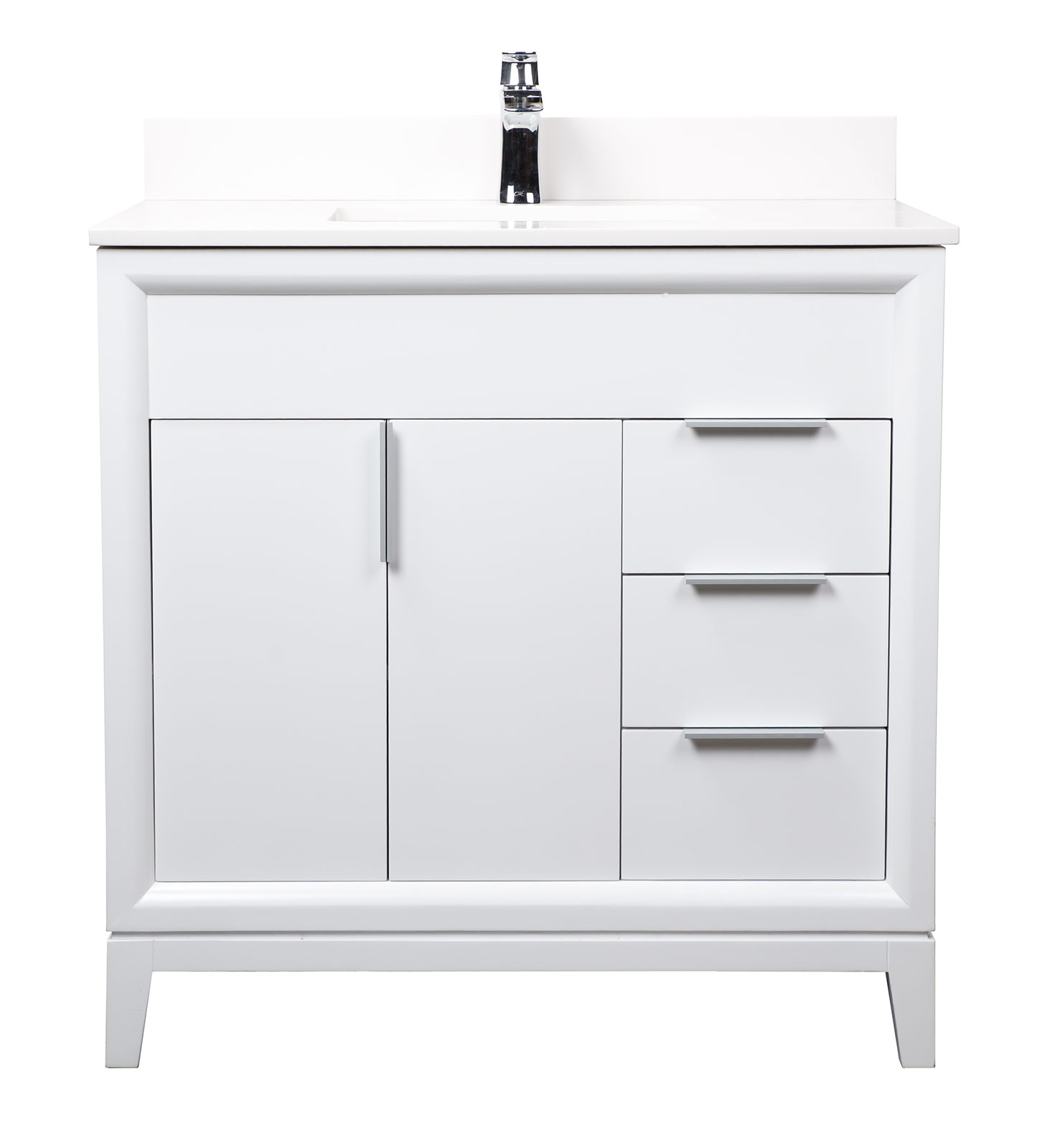 36'' Bathroom Vanity With Top Sink, Modern Bathroom Storage