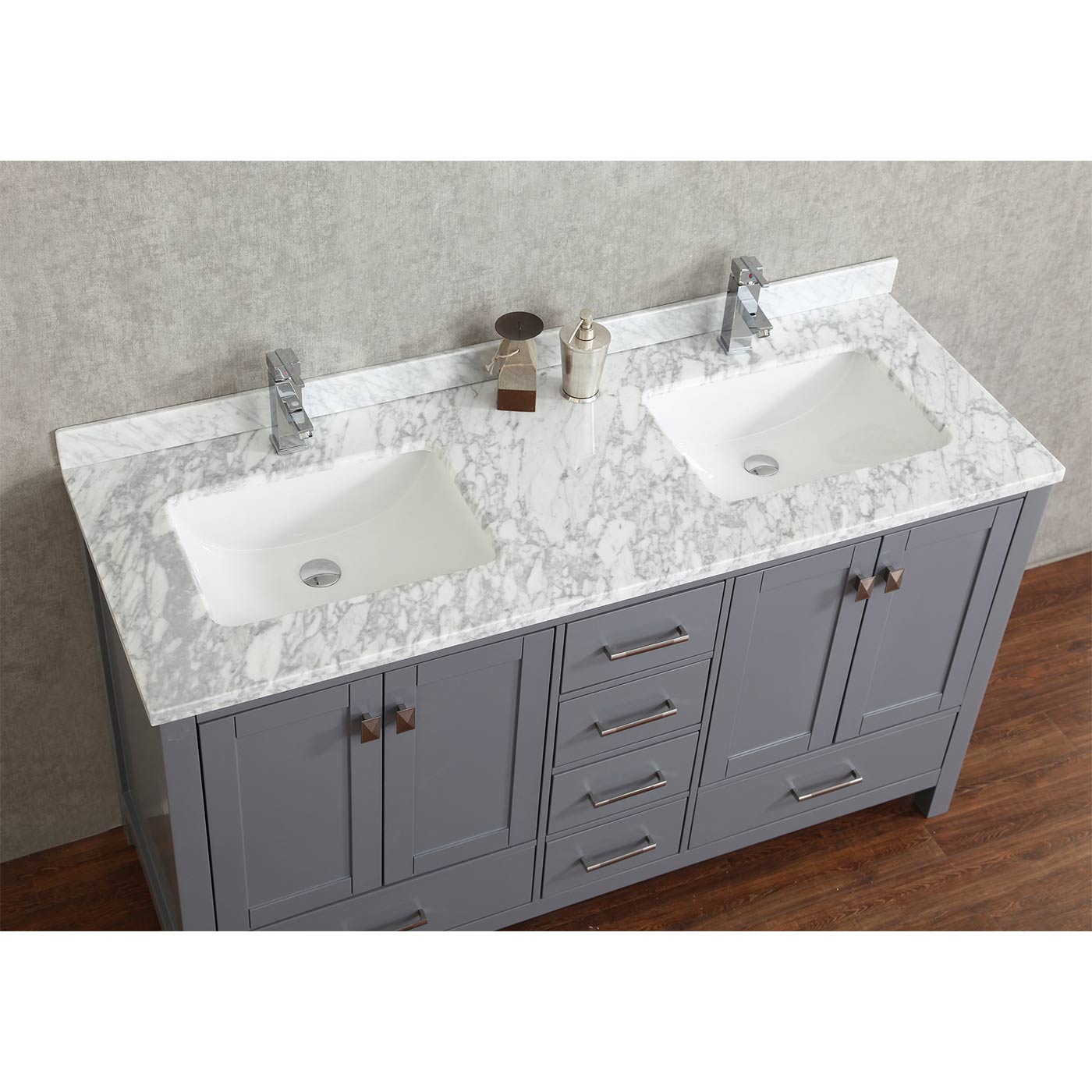 Buy Vincent 72 Inch Solid Wood Double Bathroom Vanity in Charcoal