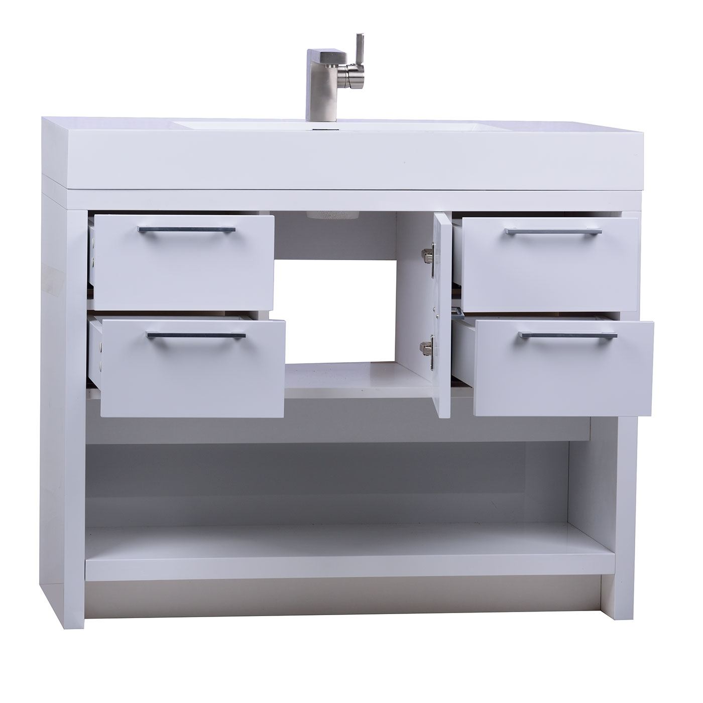 LODI 40 Inch Modern Bathroom Vanity High Gloss Whtie Finish TNL1000