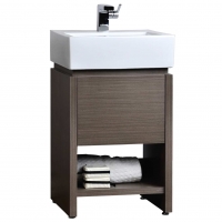 20" Solid Wood Bathroom Vanity Set in Light Grey Oak