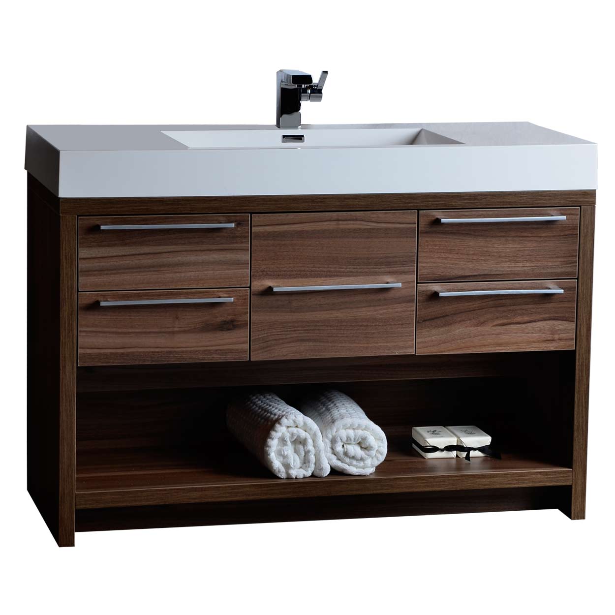 47" Modern Bathroom Vanity Set Walnut Finish TNL1200WN