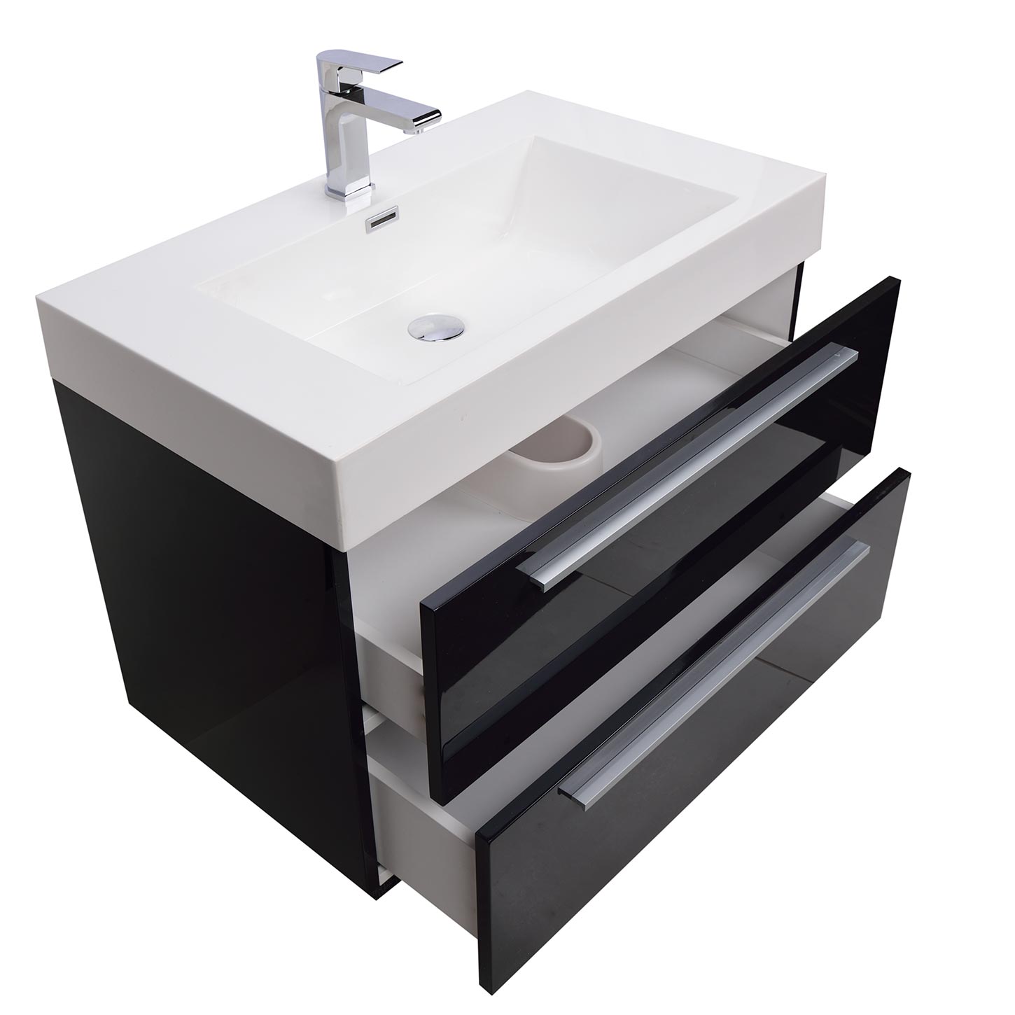 31.25 In. WallMount Modern Bathroom Vanity in High Gloss Grey TNM800HGCG