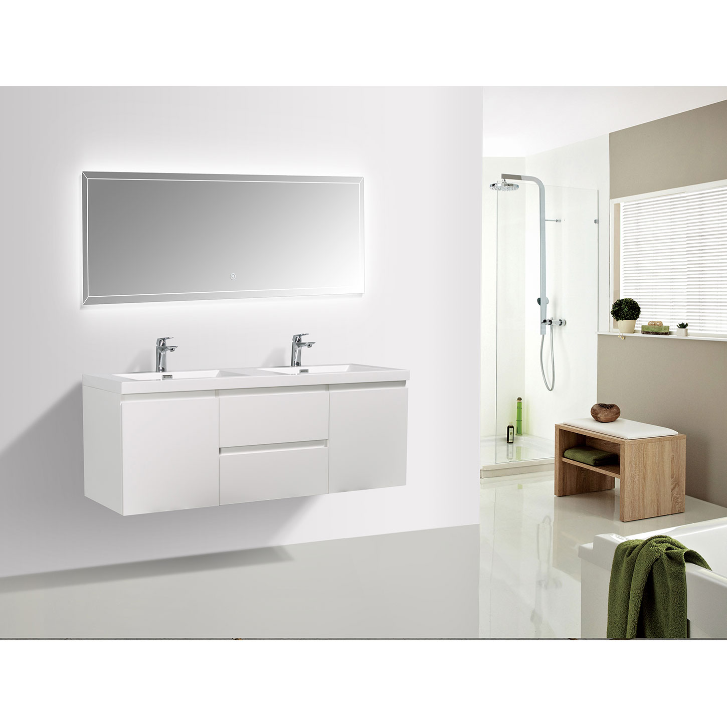 New High Gloss Modern White Under Sink Bathroom Cabinet Cupboard Storage  Vanity