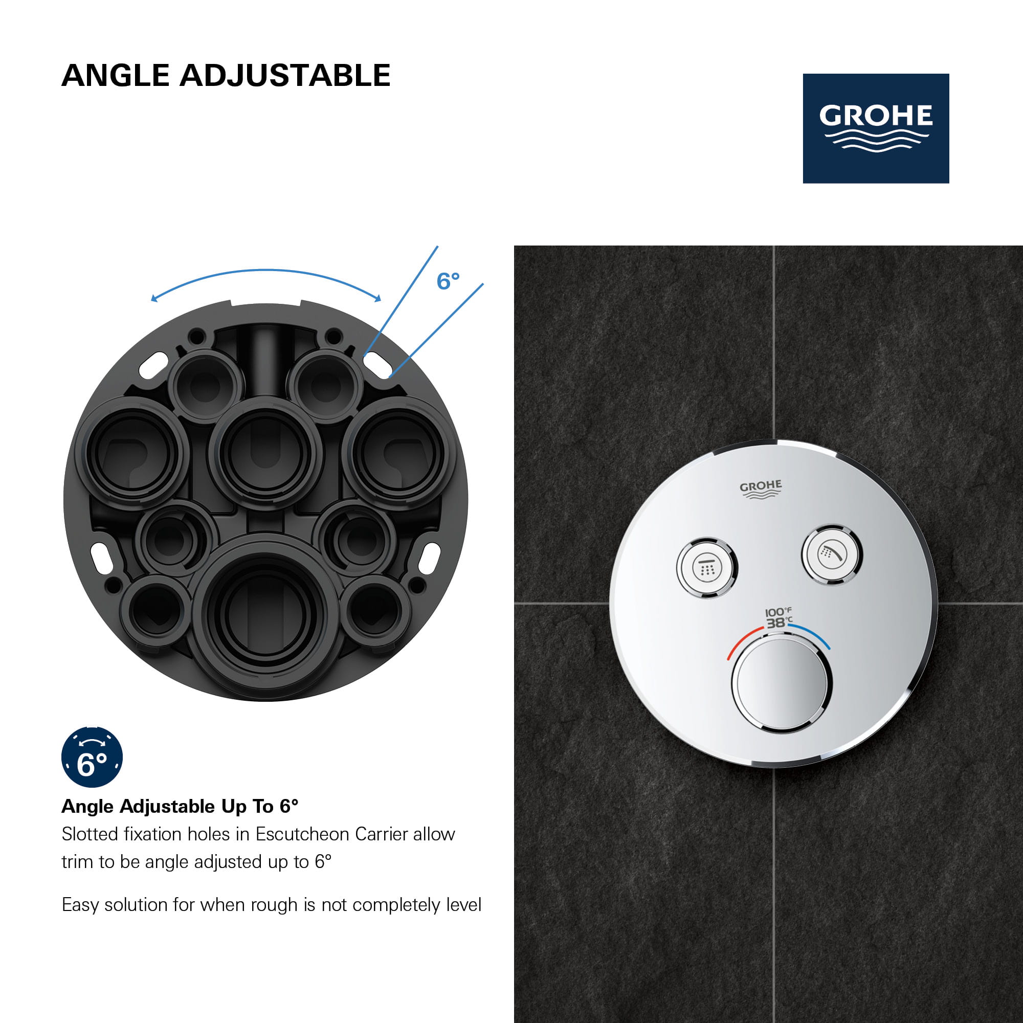 strijd web Picknicken Buy Grohe Grohtherm Dual Function Thermostatic Valve Trim Only with Triple  Knob Handles and Volume Control - Less Rough In Model:29137EN0