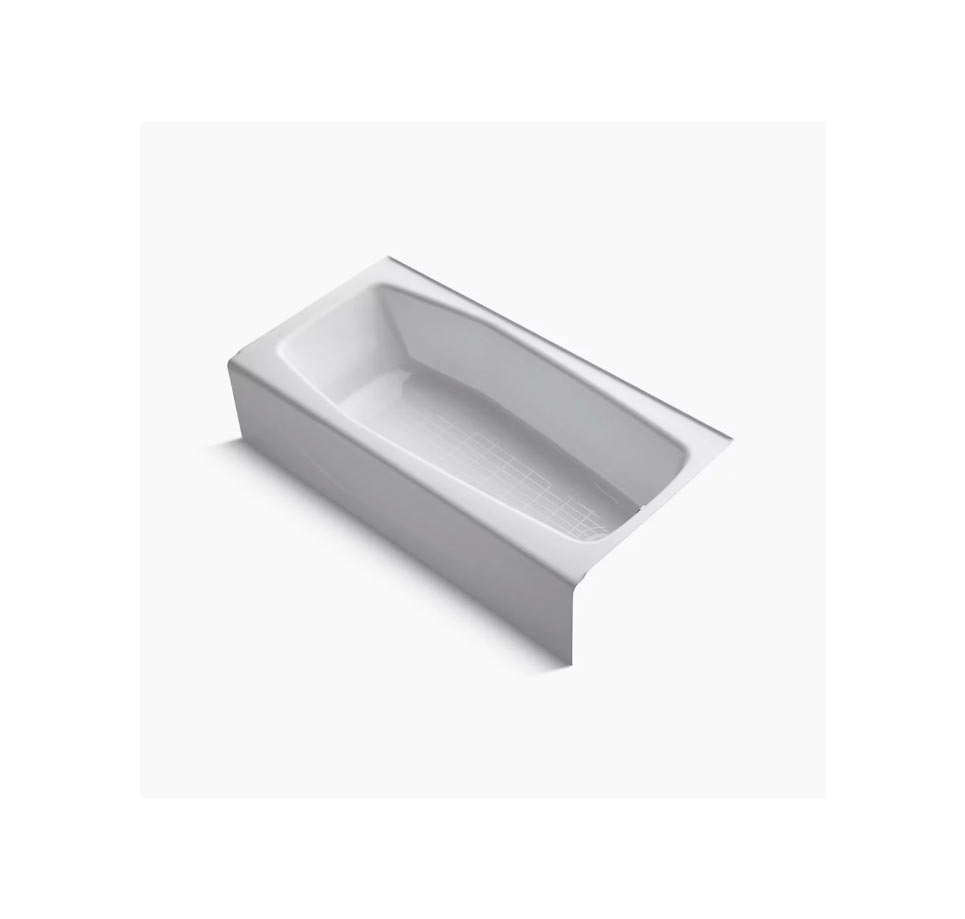 KOHLER Villager Gusseisen-Badewanne – Linksseitiger Ablauf 10,2 Cm, Weiß, Emailliert, ADA-konform