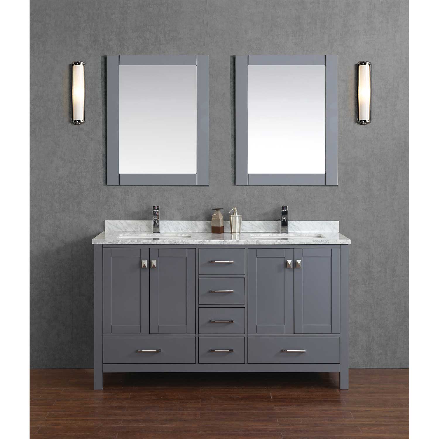 Vincent 60 Solid Wood Double, Dark Grey Vanity Bathroom Ideas