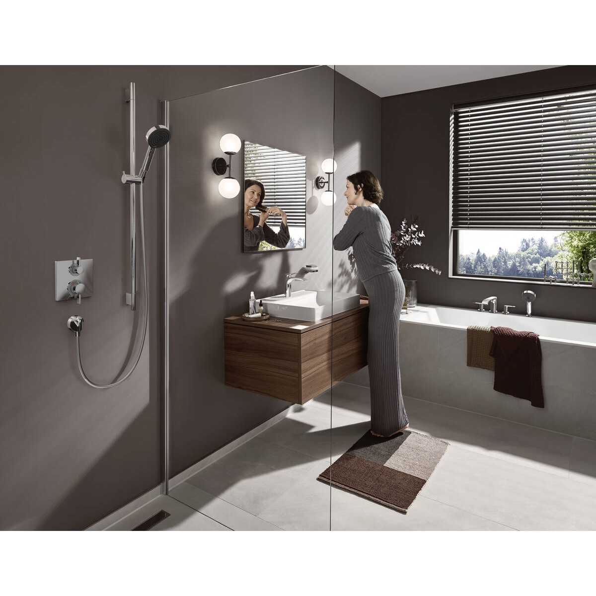 buy Hansgrohe 15714671 Ecostat Square Thermostatic Trim with Volume