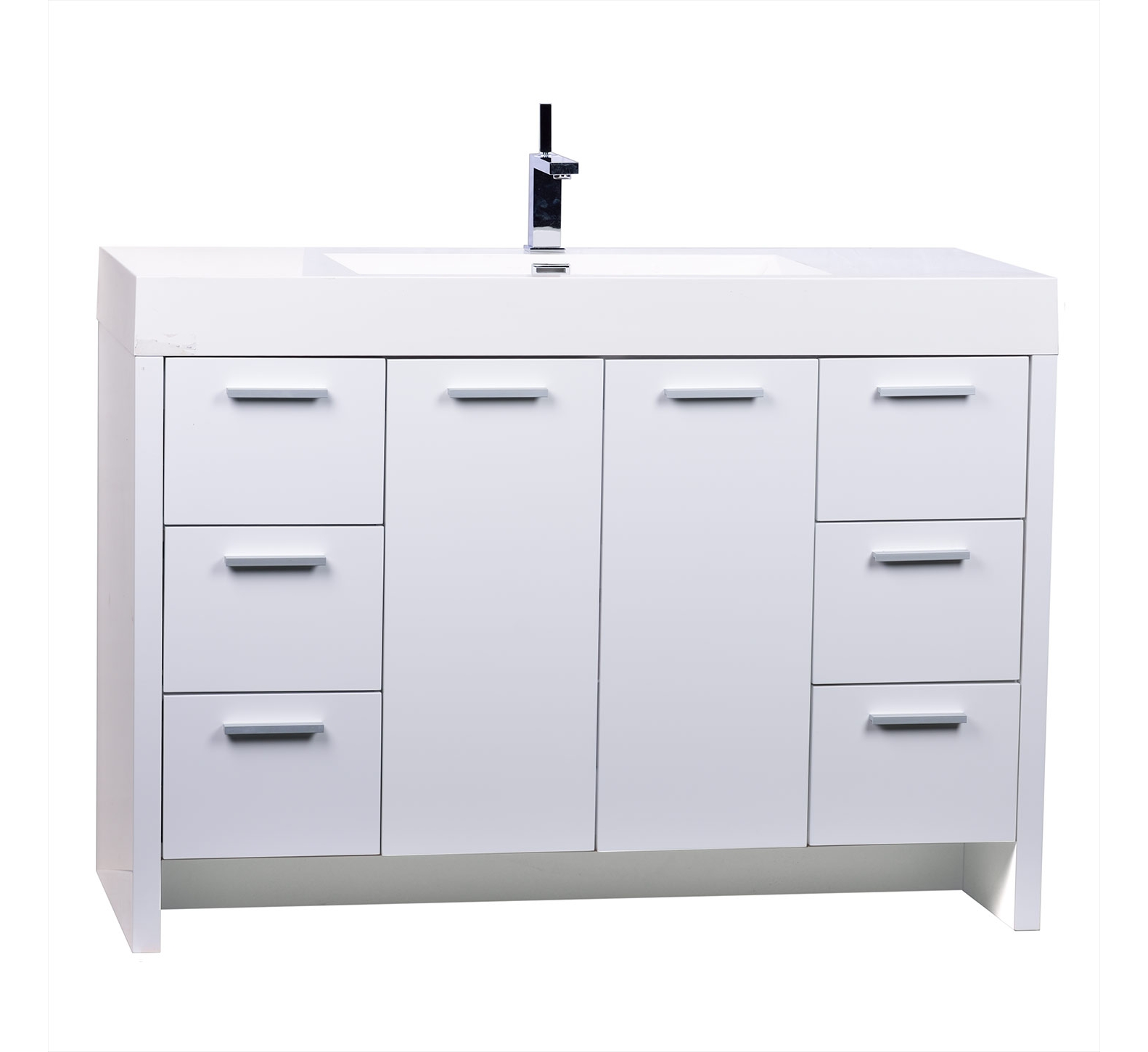 Buy 47.25" Modern Bathroom Vanity High Gloss White TNLY1200HGW