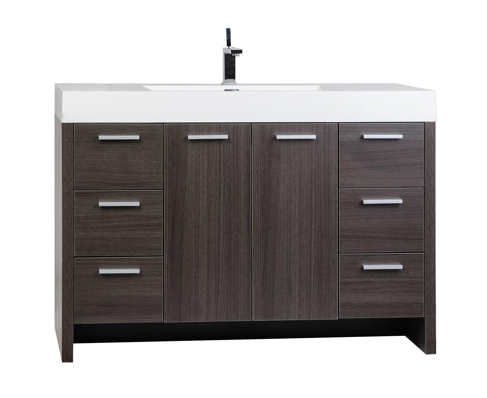 Buy 47.25 Inch Modern Bathroom Vanity Grey Oak Finish TNLY1200GO