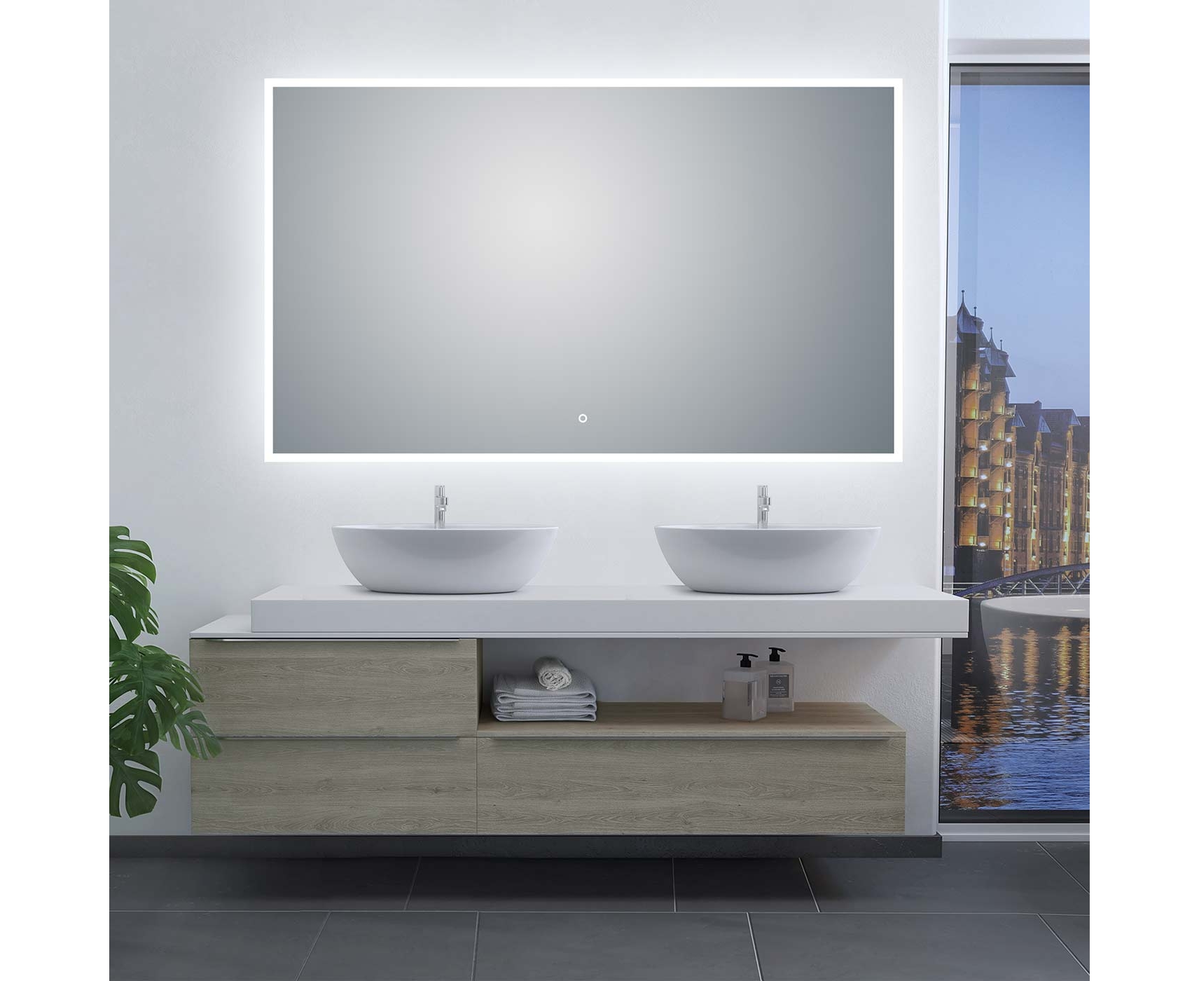 + LED Bathroom Mirror Bathroom Mirror With Lighting Bathroom Mirror Wall Mirror L49 A
