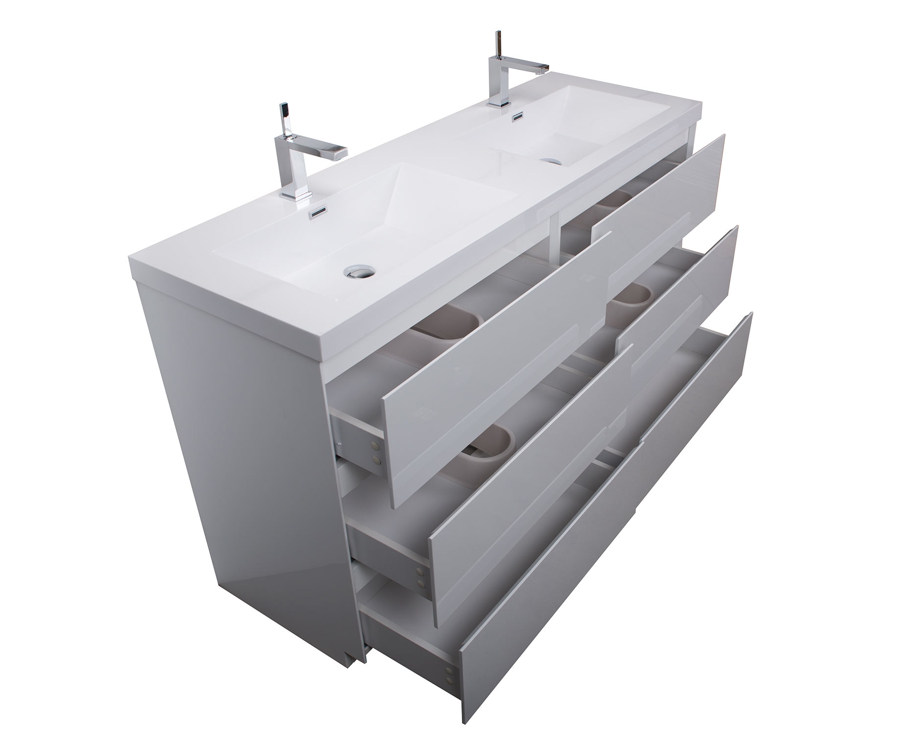 Buy CBI Edison 59 Inch Double Modern Bathroom Vanity Glossy White TN