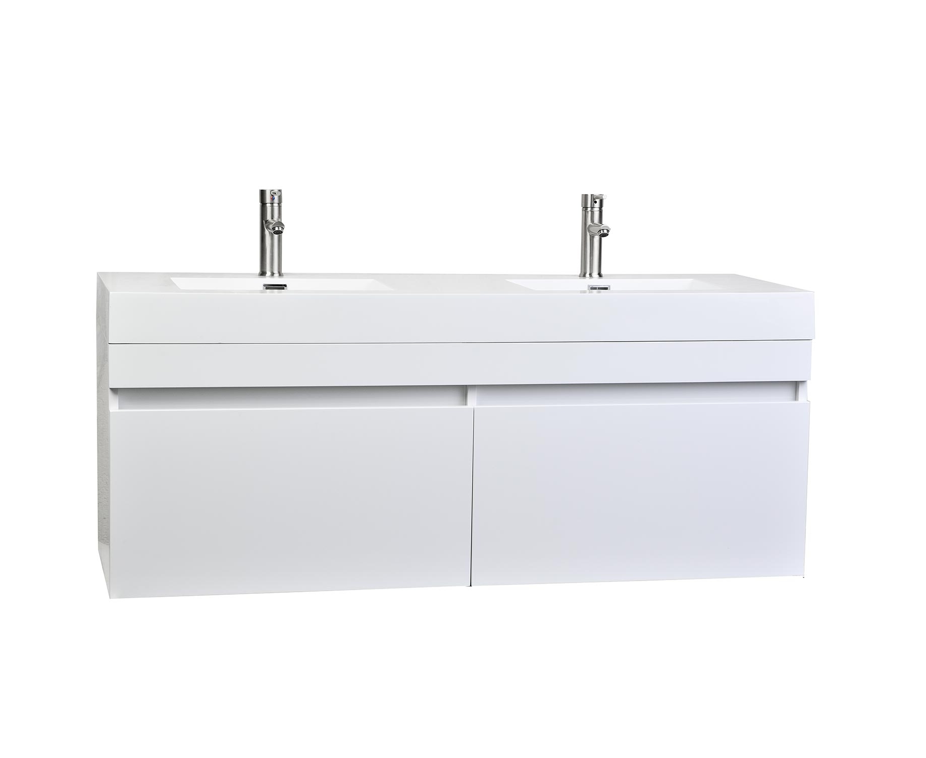 57 Inch Modern Double Sink Vanity, Double Sink Vanity Set