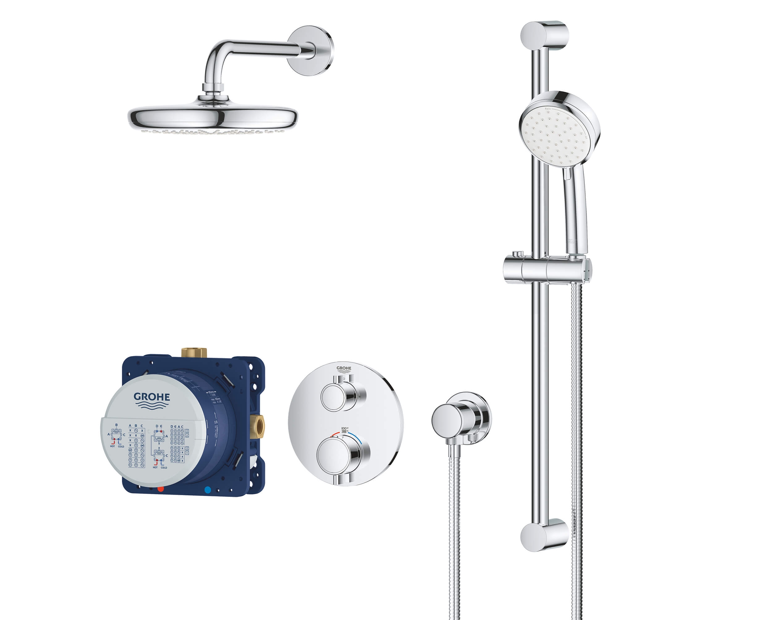 Bathroom Accessories Grohe Grohtherm Thermostatic Shower System with
