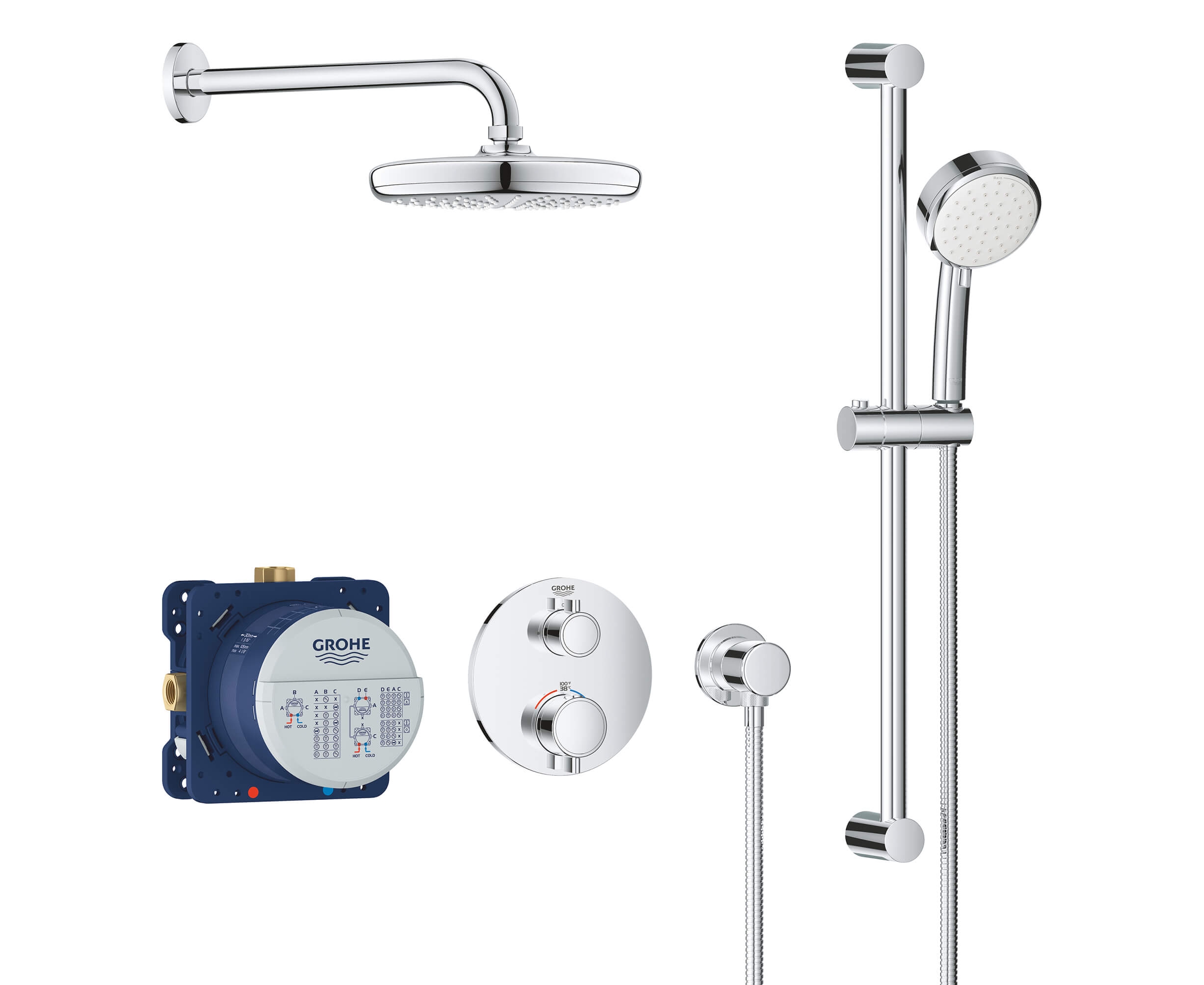 Bathroom Accessories Grohe Grohtherm Thermostatic Shower System with