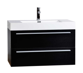 39.25" Wall-Mount Contemporary Bathroom Vanity Walnut TN-T1000-BK