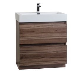 2 29.5" Contemporary Bathroom Vanity Set in Teak TN-LY750-TK