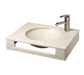 23.5" Galala Natural Stone Wall Mount Vanity Combo Sink LM-T086GL