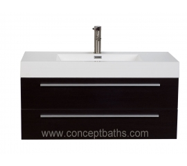 39.5" Wall-Mount Contemporary Bathroom Vanity - Espresso