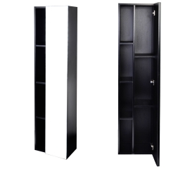 16" Matt Black Linen Cabinet with Mirror TN-T700-SC-BK