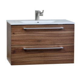 Caen 32" Wall-Mount Modern Bathroom Vanity Set Grey Oak Optional Mirror RS-DM800-WN