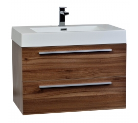 31.5" Wall-Mount Contemporary Bathroom Vanity Set in Walnut TN-M800-WN