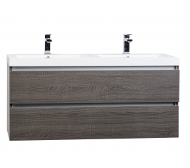 Valencia 48" Wall-Mount Double Bathroom Vanity Set Walnut Optional Mirror RS-DG1200-WN