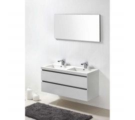 Valencia 47" Wall-Mount Double Bathroom Vanity Set Glossy White RS-DG1200-HGW