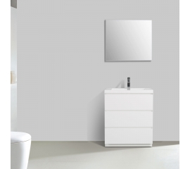 Edison 29.5" Single Bathroom Vanity Set in High Gloss White TN-ED750-HGW