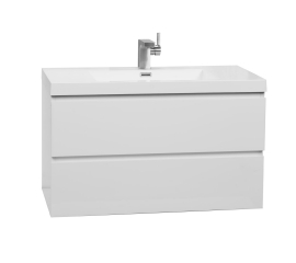 Angela 35.5" Wall-Mount Bathroom Vanity in High Gloss White TN-AG900-HGW
