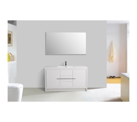 CBI Enna 59 Inch Single Modern Bathroom Vanity in High Gloss White TN-LA1500S-HGW