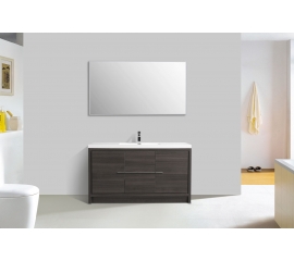 CBI Enna 59 Inch Single Modern Bathroom Vanity in Grey Oak TN-LA1500S-GO