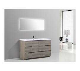 CBI Edison 59 Inch Single Modern Bathroom Vanity Maple Grey TN-ED1500S-MG