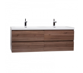 Angela 59" Contemporary Double Wall Mounted Walnut TN-AG1500D-WN