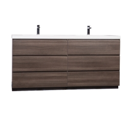 CBI Edison 70.8 Inch DoubLe Modern Bathroom Vanity Grey Oak TN-ED1800D-GO