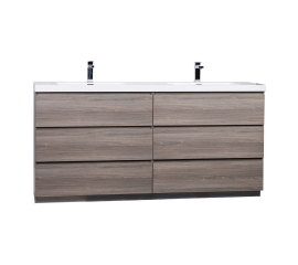 CBI Edison 70.8 Inch Double Modern Bathroom Vanity Maple Grey TN-ED1800D-MPG