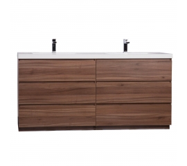 CBI Edison 70.8 Inch Double Modern Bathroom Vanity Walnut TN-ED1800D-WN