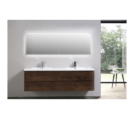 Angela 71" Contemporary Double Wall Mounted Walnut TN-AG1810-WN70.8”