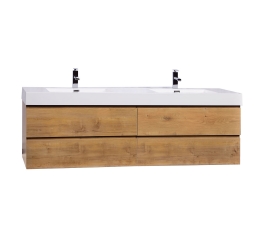 Angela 71" Contemporary Double Wall Mounted Natural Oak TN-AG1810-NO