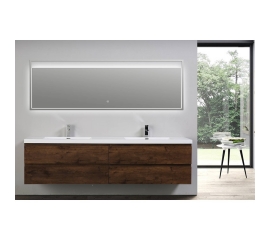 Angela 83.4" Contemporary Double Wall Mounted Rosewood TN-AG2120-1-RW