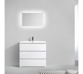 Edison 35.5" Single Bathroom Vanity Set Glossy White TN-ED900-HGW